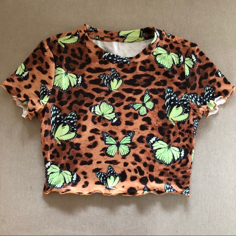 Cheetah Y2K Butterfly Tank Top